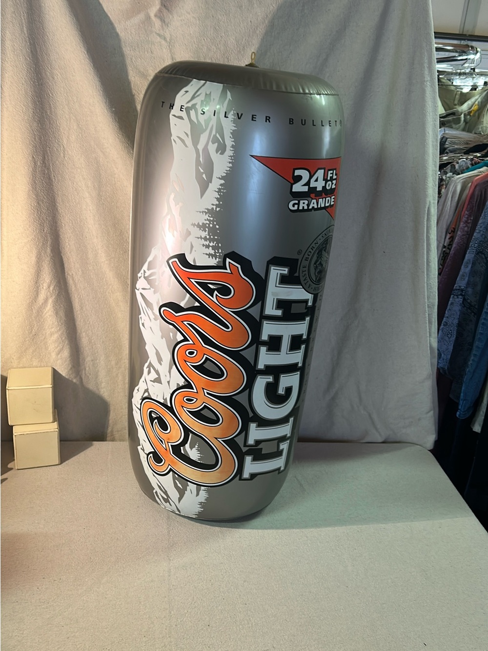Coors Light Inflatable Can Prop - Silver with and Red Logo. Super Bowl 2003
